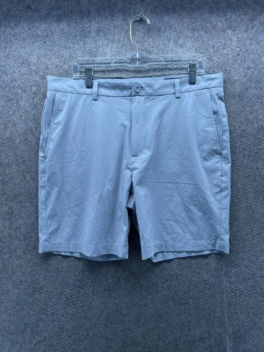 Vineyard Vines Breaker Shorts Men 36 Gray Chino Flat Front Golf Performance